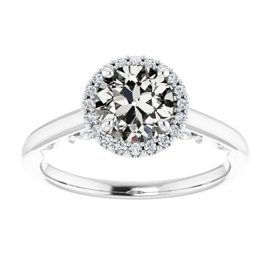 natural round diamond 3.50ct ring front view