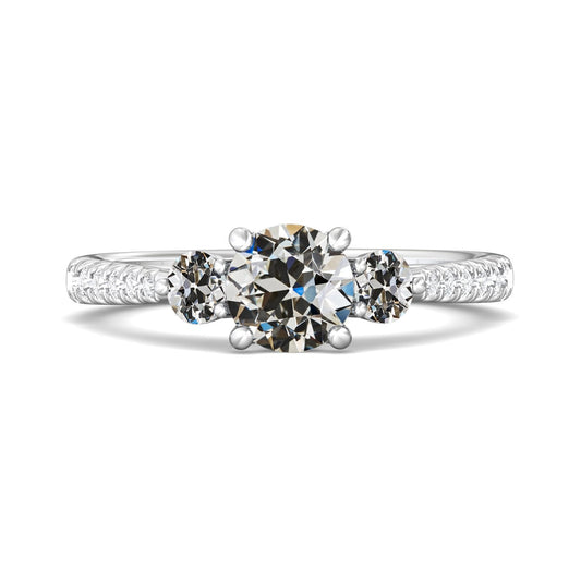 natural round diamond 4ct ring front view