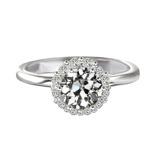 natural round diamond 3ct ring front view