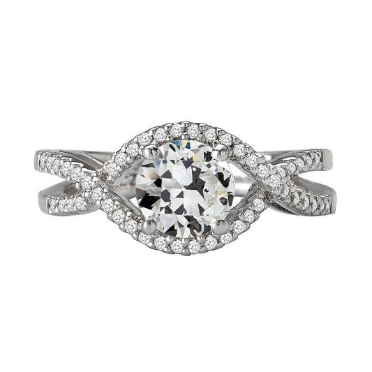 natural round diamond 4ct ring front view