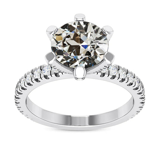 natural round diamond 7ct ring front view