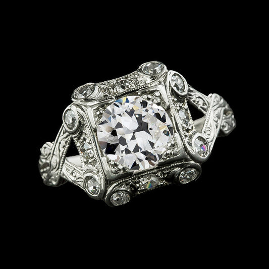 natural round diamond 3ct ring front view