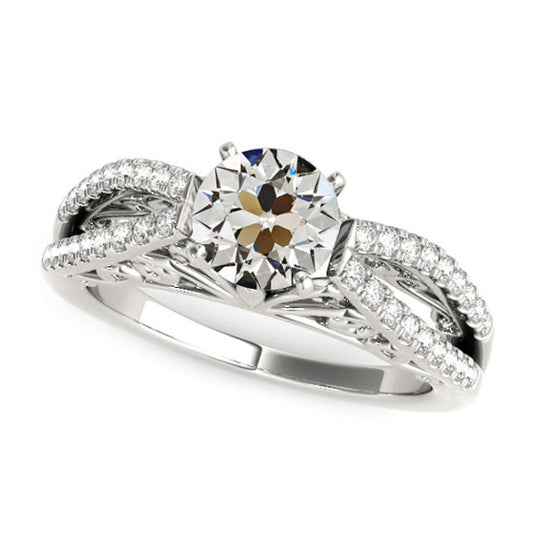 natural round diamond 4ct ring front view