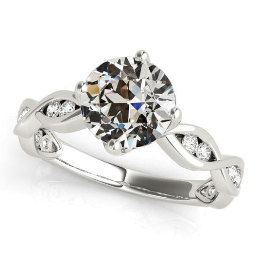 natural round diamond 3.75ct ring front view