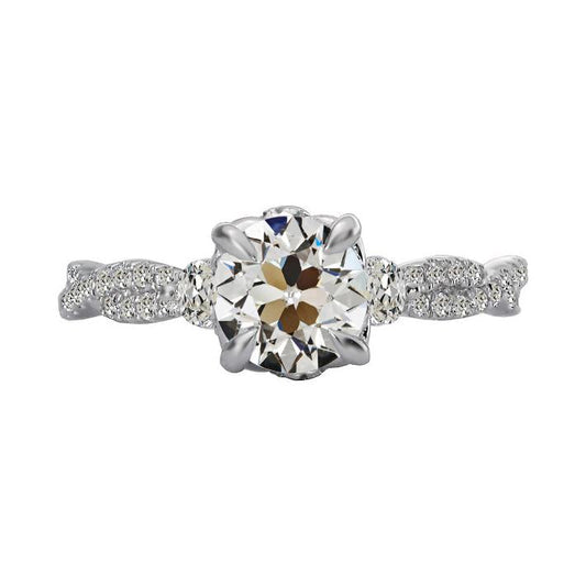 natural round diamond 5ct ring front view