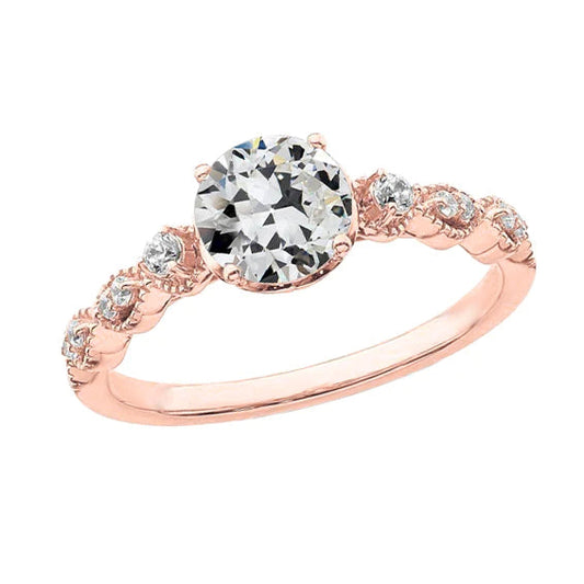 natural round diamond 2.50ct ring front view