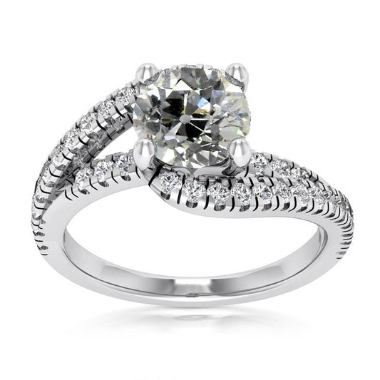 natural round diamond 5.75ct ring front view
