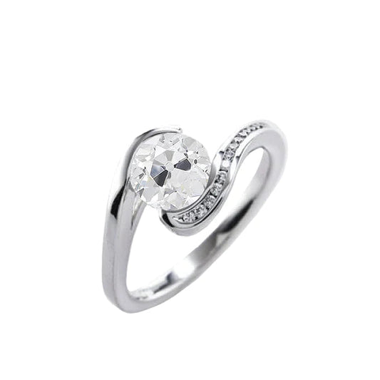 natural round diamond 2ct ring front view
