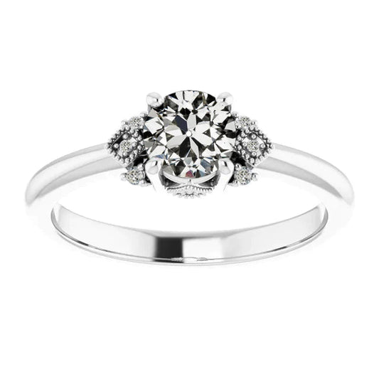 natural round diamond 3ct ring front view