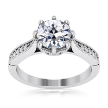 Round Old Miner Diamond Ring 8 Prong Set 14K Gold Natural 4.75 Carats