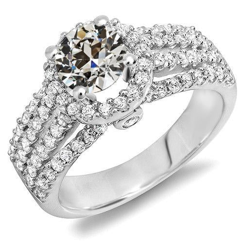 Round Old Miner Genuine Diamond Anniversary Ring Multi Row Accents 7 Carats