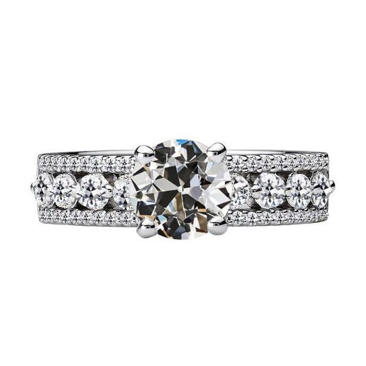 natural round diamond 7.50ct ring front view