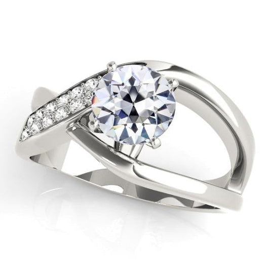 Round Old Miner Genuine Diamond Ring 4 Prong Set Split Shank 3.25 Carats