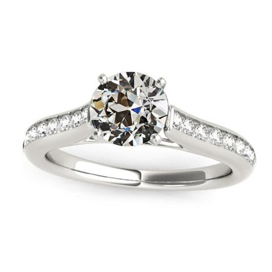 natural round diamond 3.75ct ring front view