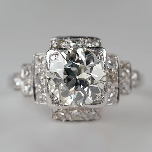 natural round diamond 3ct ring front view