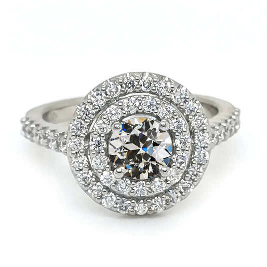 natural round diamond 4.50ct ring front view