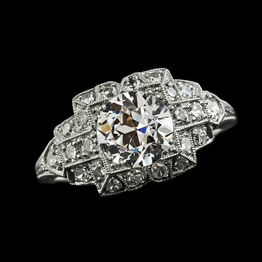 natural round diamond 4ct ring front view