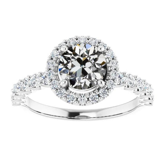 natural round diamond 4.25ct ring front view