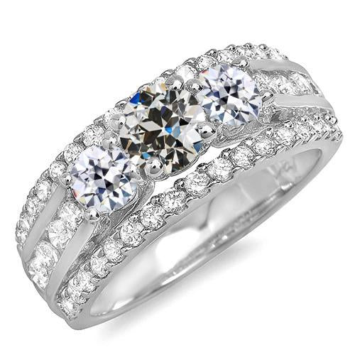 natural round diamond 7.50ct ring front view