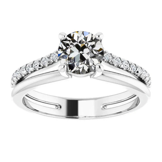 natural round diamond 3.25ct ring front view