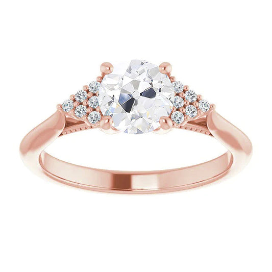 natural round diamond 3.50ct ring front view