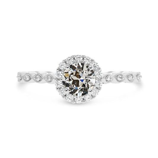 natural round diamond 3ct ring front view
