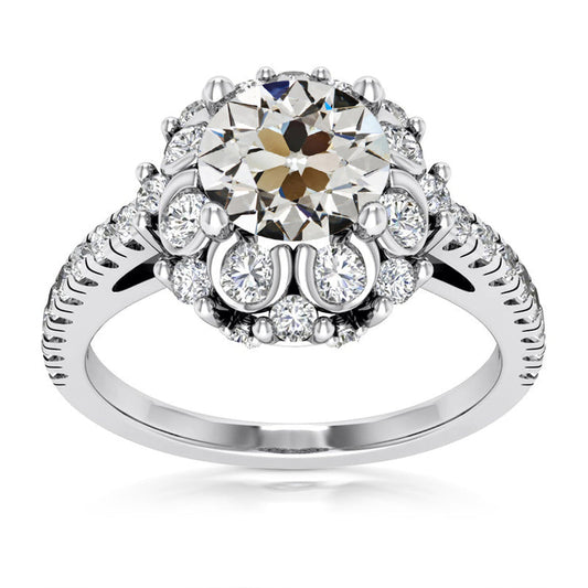 natural round diamond 10.50ct ring front view