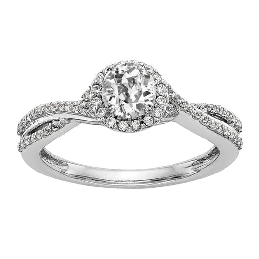 natural round diamond 4.25ct ring front view