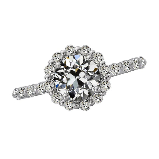 natural round diamond 4.50ct ring front view