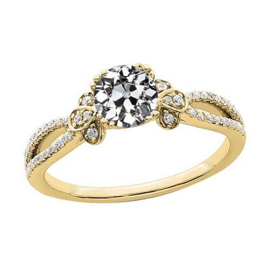 natural round diamond 3.50ct ring front view