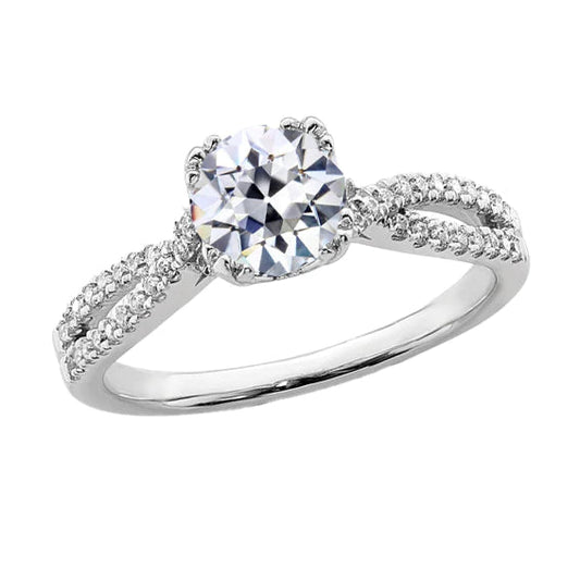 natural round diamond 4ct ring front view