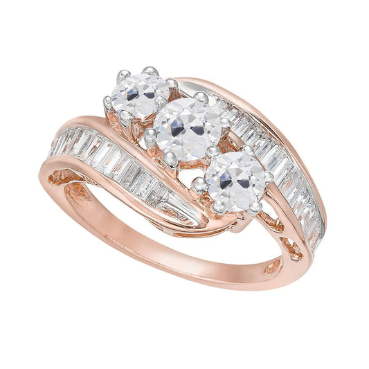 natural round diamond 5ct ring front view