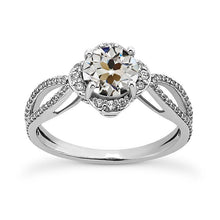 Round Old Miner Natural Earth Mined Diamond Ring Pave Set Split Shank 4.50 Carats