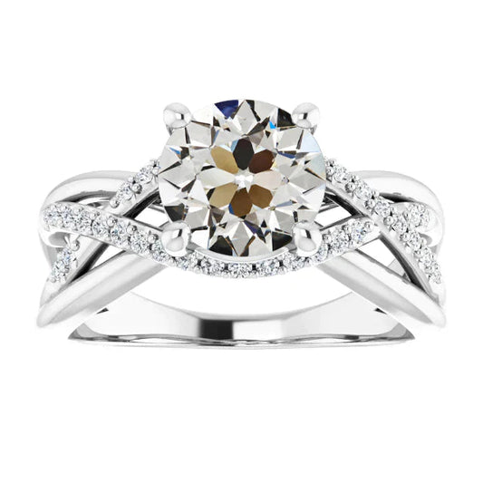 natural round diamond 3.90ct ring front view
