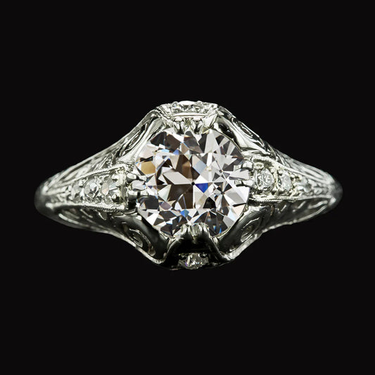 natural round diamond 3.25ct ring front view