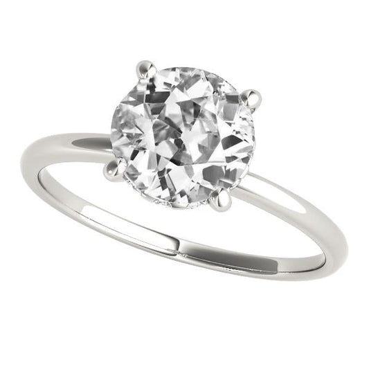 natural round diamond 3ct ring front view