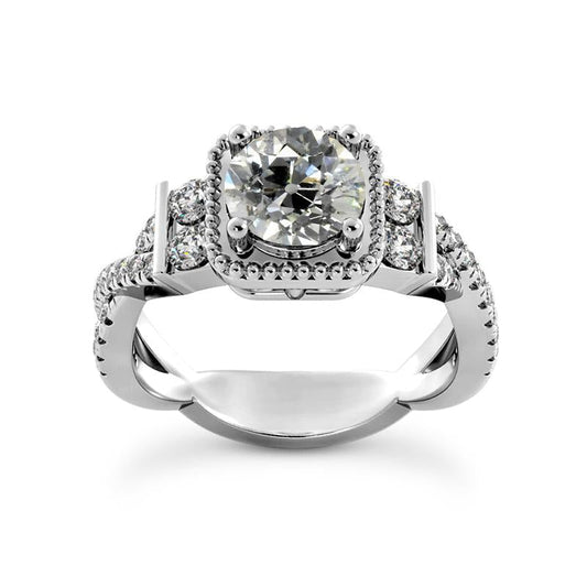 natural round diamond 3.75ct ring front view