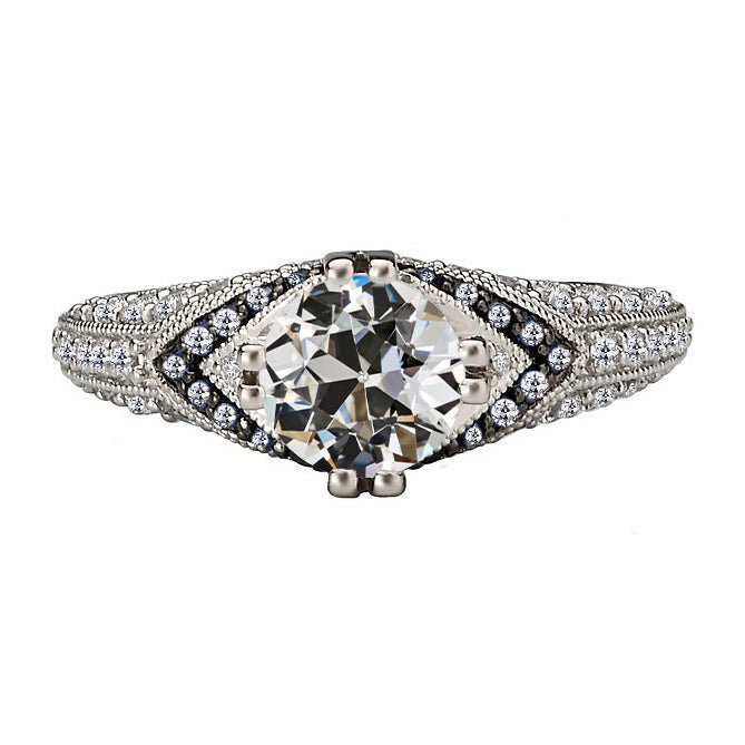 natural round diamond 4ct ring front view