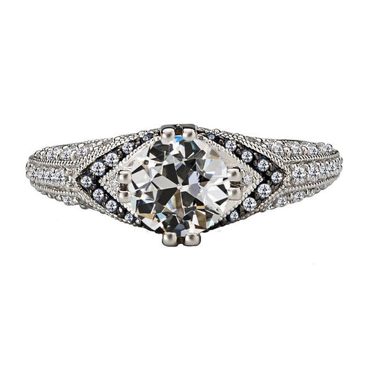 natural round diamond 4ct ring front view