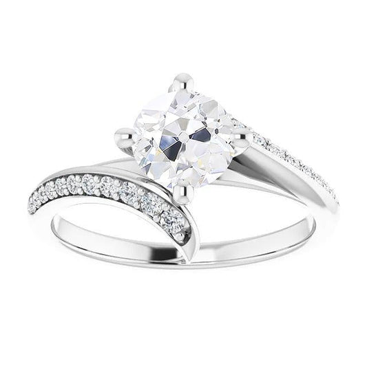 natural round diamond 3.50ct ring front view