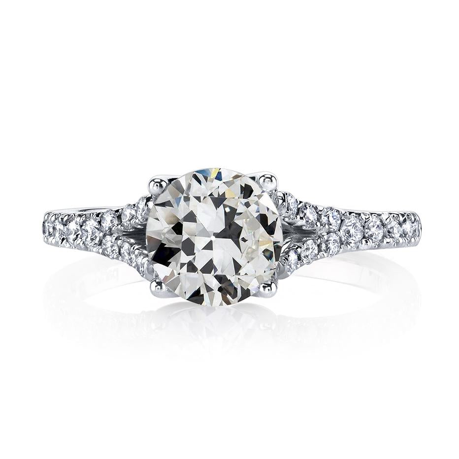 Round Old Miner Real Natural Earth Mined Diamond Wedding Ring Split Shank 5 Carats 14K Gold