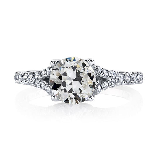 Round Old Miner Real Natural Earth Mined Diamond Wedding Ring Split Shank 5 Carats 14K Gold