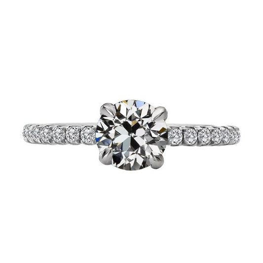 natural round diamond 3.50ct ring front view