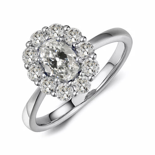 natural round diamond 4ct ring front view