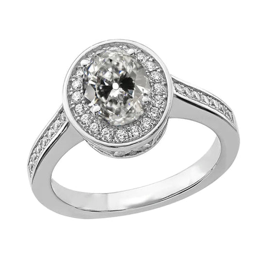 natural round diamond 3.50ct ring front view
