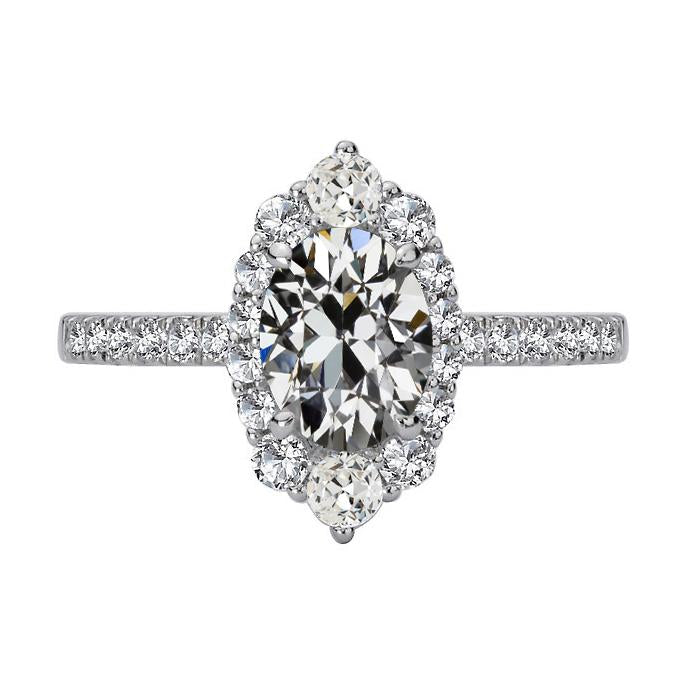 Round & Oval Old Miner Real Diamond Halo Engagement Ring 7.50 Carats