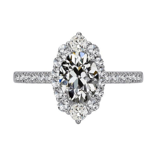Round & Oval Old Miner Real Diamond Halo Engagement Ring 7.50 Carats