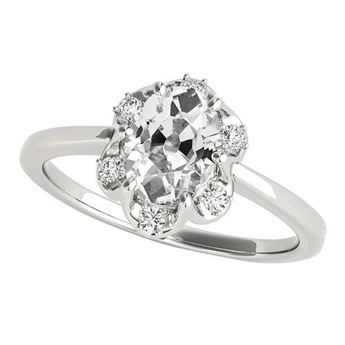 natural round diamond 4ct ring front view
