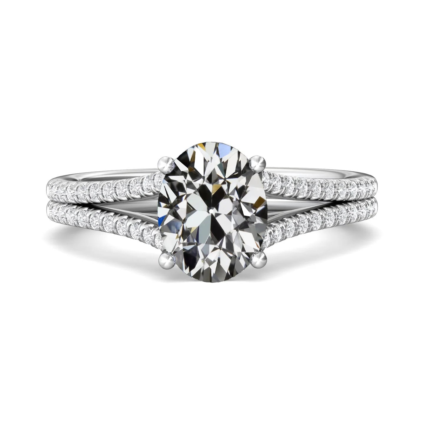 Round & Oval Old Miner Real Diamond Wedding Ring Set 14K Gold 6.50 Carats