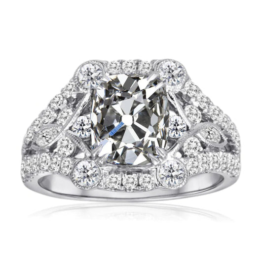 natural round diamond 7.50ct ring front view